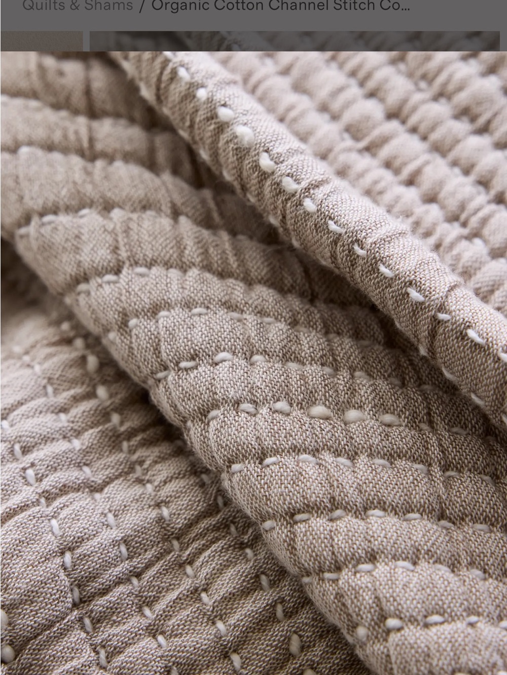 Quince Organic Cotton Channel Stitch Coverlet Set - Picture 2 of 2